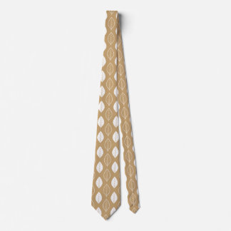 Warm Tan Botanical Pattern Mens Necktie