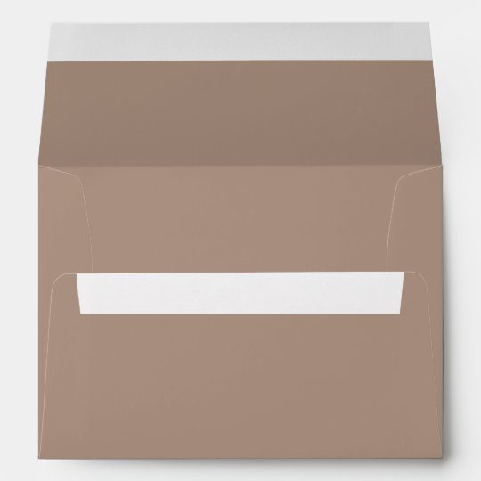 Warm Taupe Beige with White Wedding Detail Envelope | Zazzle.com