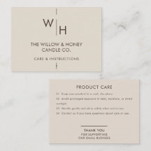 Warm Taupe Minimalist Small Business Care Card