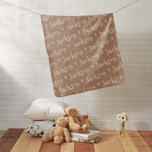 Warm Taupe Simple Personalized Name boy
