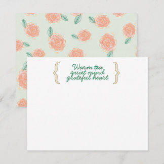 Warm Tea Quiet Mind Floral Note Cards