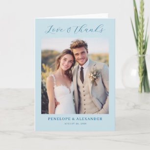 Warm Teal Contemporary Photo Thank You Card