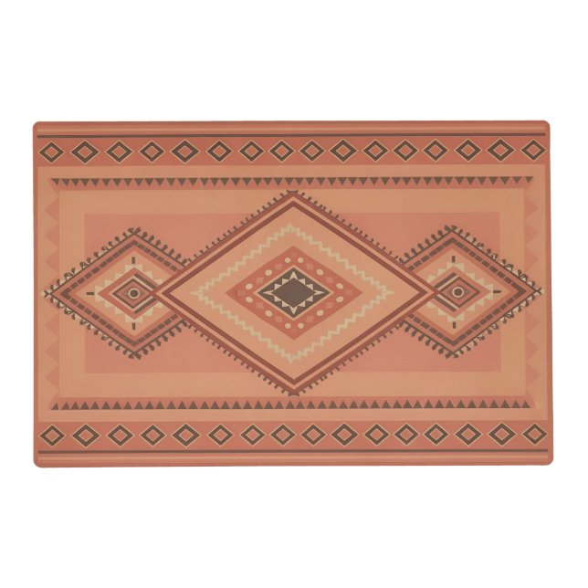 Warm Teracotta Moroccan Tribal Surface Pattern Placemat (Front)