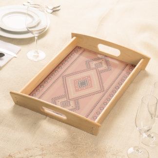 Warm Teracotta Moroccan Tribal Surface Pattern Serving Tray