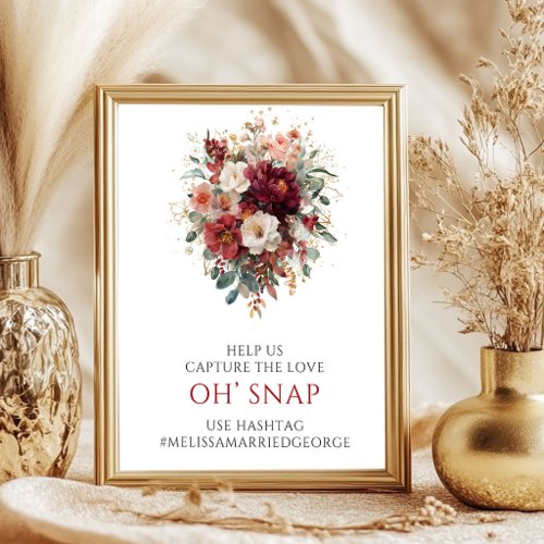 Warm Terracotta Boho Burgundy Oh Snap Tabletop Poster