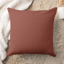 Warm Terracotta Solid Color Accent Throw Pillow