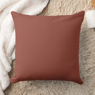 Warm Terracotta Solid Color Accent Throw Pillow