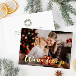 warm tidings merry christmas foil holiday card