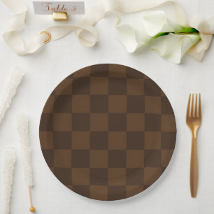 Warm Timeless Rich Brown and Dark Brown Earthy Paper Plates