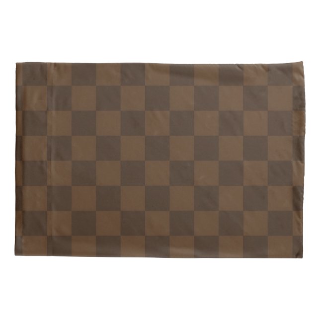 Warm Timeless Rich Brown and Dark Brown Earthy  Pillow Case (Back)