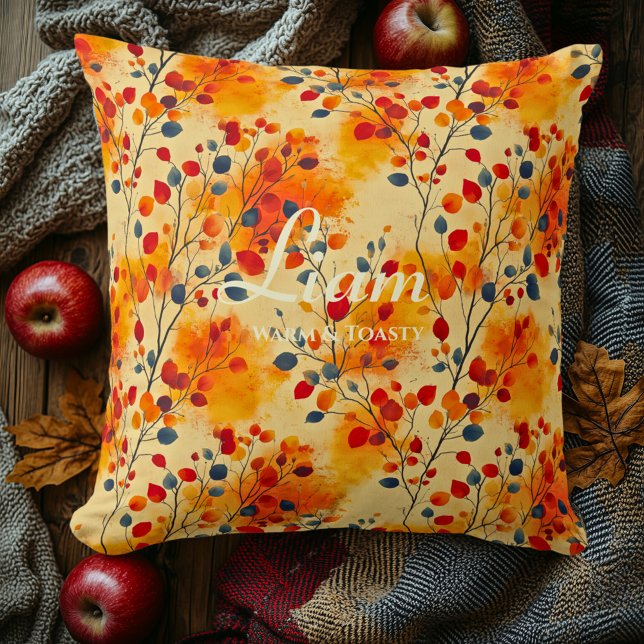 Warm & Toasty Autumn Leaves | Cozy Fall Decor Throw Pillow (Creator Uploaded)