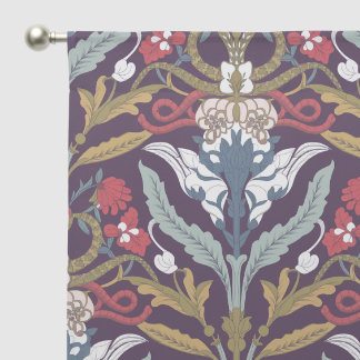 Warm tone Art Nouveau Print Curtains