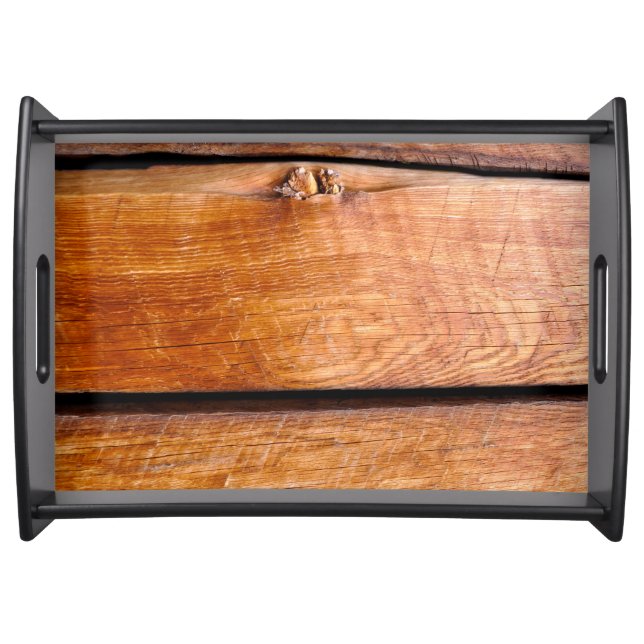 Warm Toned Barn Wood-Board effect Photo Sample Serving Tray (Front)