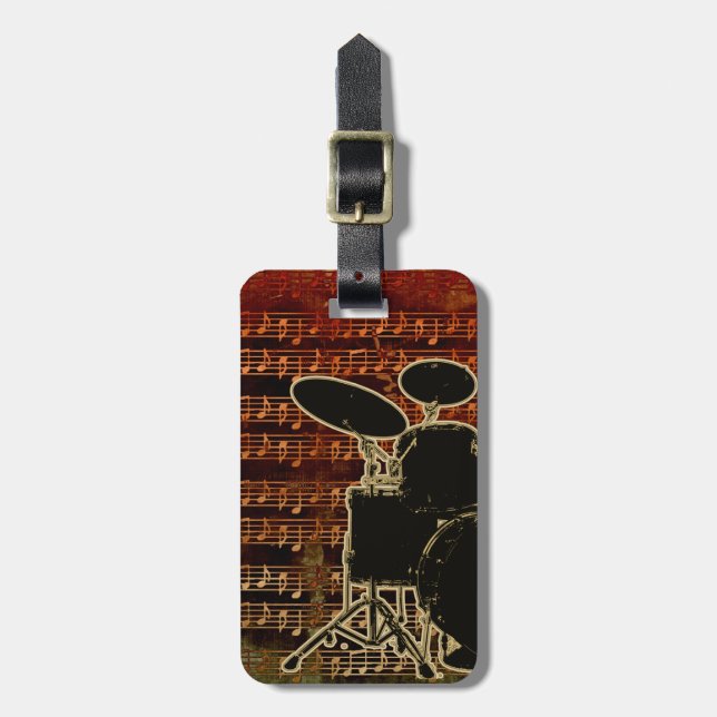 Warm Tones Drums ID280 Luggage Tag (Front Vertical)