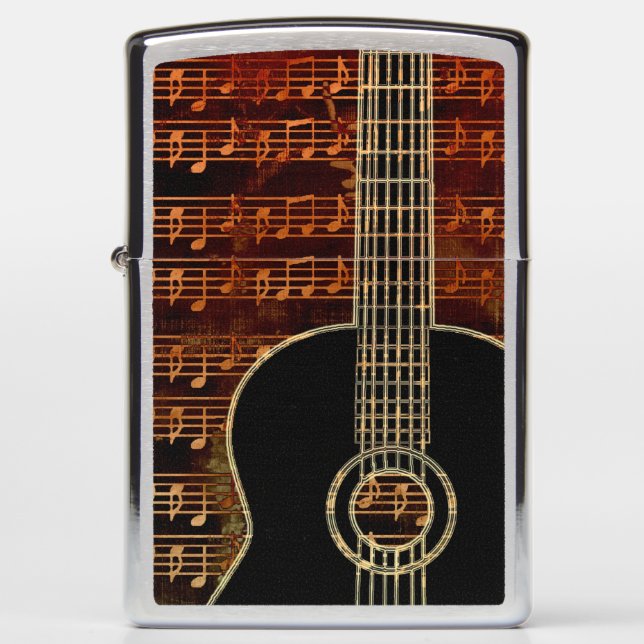 Warm Tones Guitar ID280 Zippo Lighter (Front)