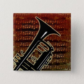 Warm Tones Trumpet Id280 Button by iiphotoArt at Zazzle
