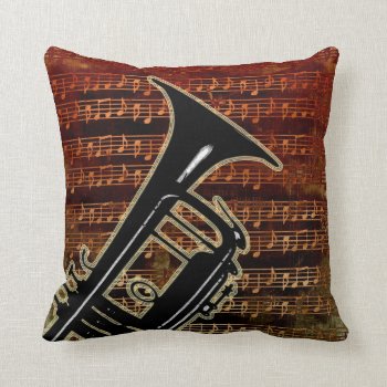 Warm Tones Trumpet Id280 Throw Pillow by iiphotoArt at Zazzle
