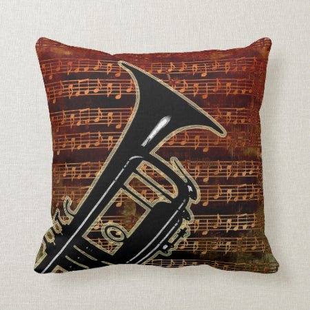 Warm Tones Trumpet Id280 Throw Pillow