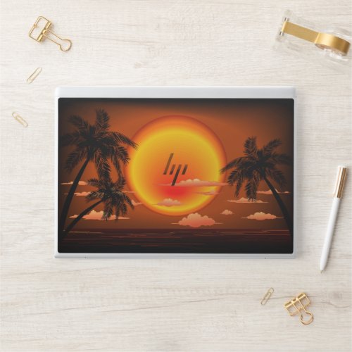 Warm Topical Sunset and Palm Trees HP Laptop Skin