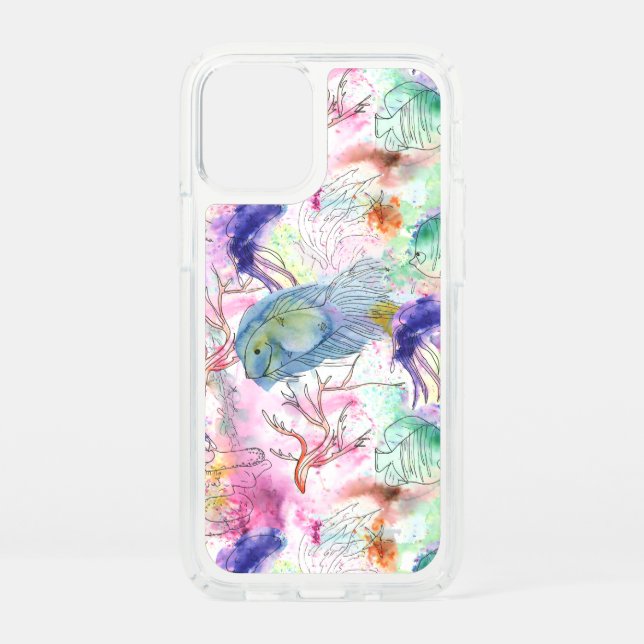 Warm Tropical Coral Reef Speck iPhone 12 Mini Case (Front)