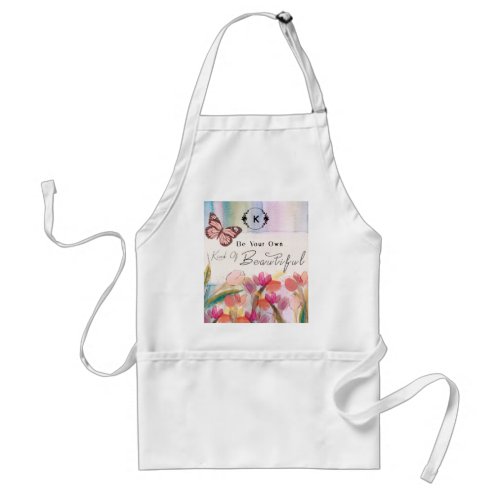 Warm Tulips and Butterfly QuoteCustom Monogram  Adult Apron