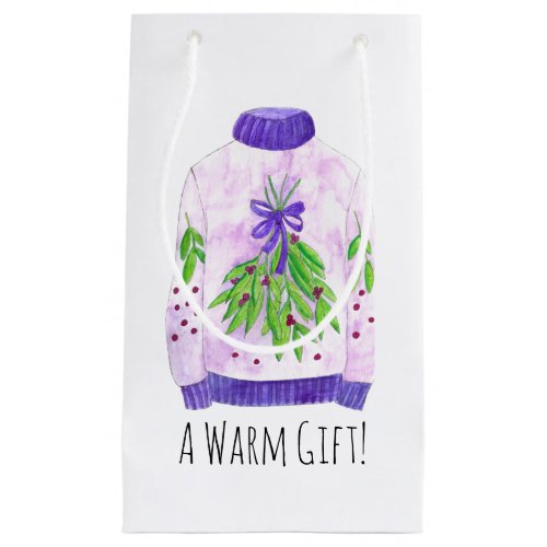 Warm Ugly Christmas Sweater Small Gift Bag
