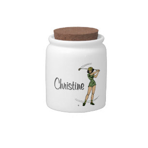 Warm Up for Golfing Personal Lady Golfer   Candy Jar