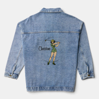 Warm Up for Golfing Personal Lady Golfer Denim Jacket
