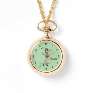 Warm Up for Golfing Personal Lady Golfer Green Watch