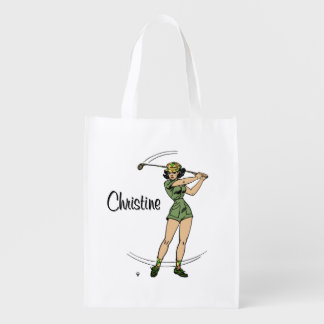 Warm Up for Golfing Personal Lady Golfer Grocery Bag