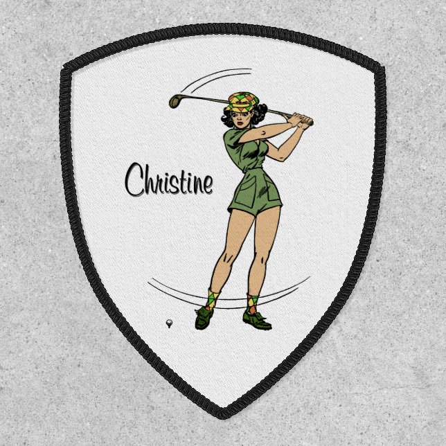 Warm Up for Golfing Personal Lady Golfer Patch (Front)