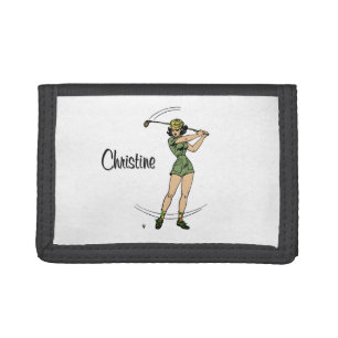 Warm Up for Golfing Personal Lady Golfer Trifold Wallet