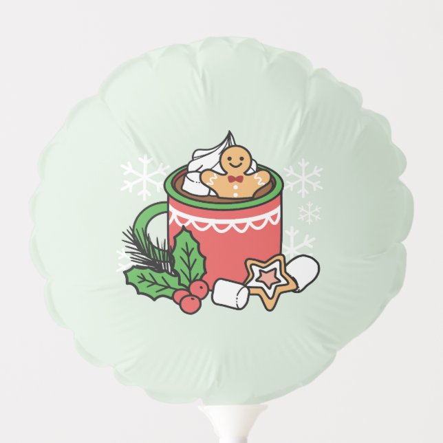 Warm Up with Snow Fall Cocoa Calls - Winter Drink Balloon (Front)