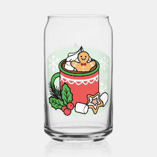 Warm Up with Snow Fall Cocoa Calls - Winter Drink Can Glass