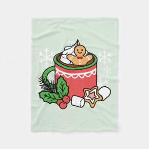 Warm Up with Snow Fall Cocoa Calls - Winter Drink Fleece Blanket