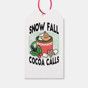 Warm Up with Snow Fall Cocoa Calls - Winter Drink Gift Tags