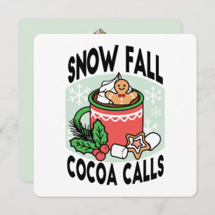 Warm Up with Snow Fall Cocoa Calls - Winter Drink Invitation