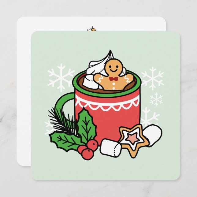Warm Up with Snow Fall Cocoa Calls - Winter Drink Invitation (Front/Back)