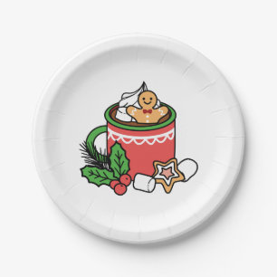 Warm Up with Snow Fall Cocoa Calls - Winter Drink Paper Plates