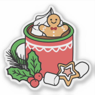 Warm Up with Snow Fall Cocoa Calls - Winter Drink Sticker