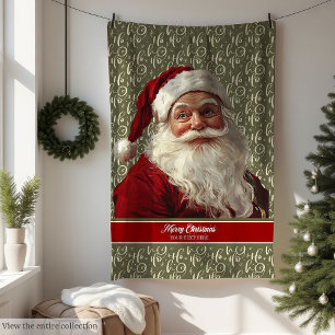Warm Vintage Santa Claus Throw Blanket