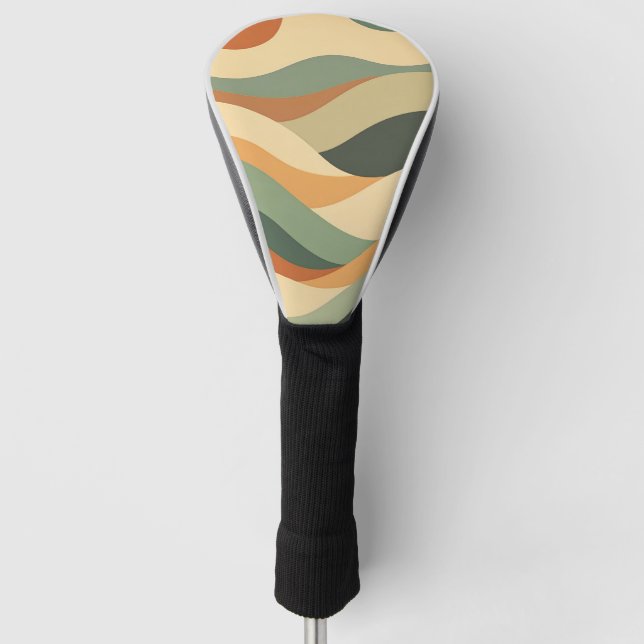 Warm Vintage Stripes Golf Head Cover (Front)