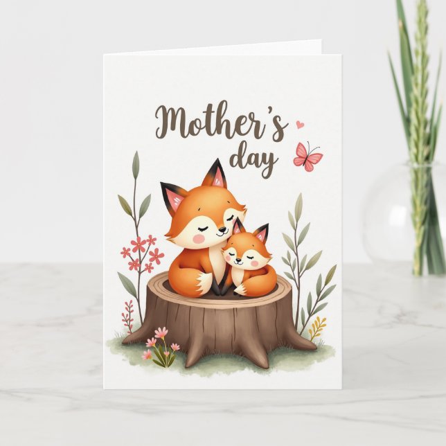 Warm Vulpine Mothers Day Card (Front)