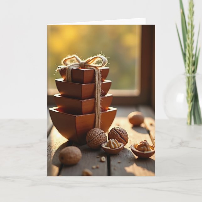 Warm Walnut Blessings Card (Front)