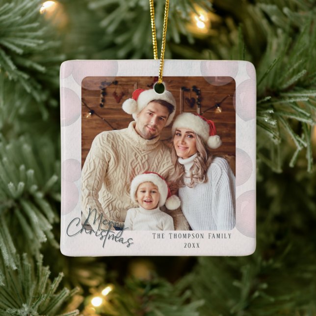 Warm watercolor holiday Christmas party invitation Ceramic Ornament (Tree)