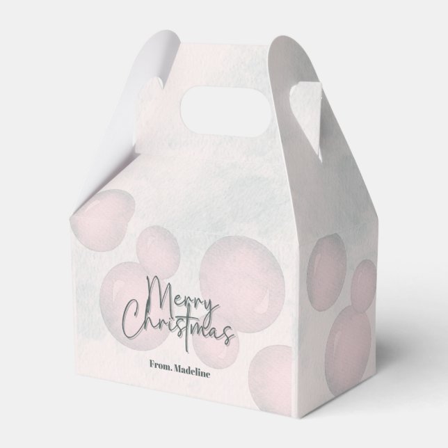 Warm watercolor holiday Christmas party invitation Favor Boxes (Front Side)
