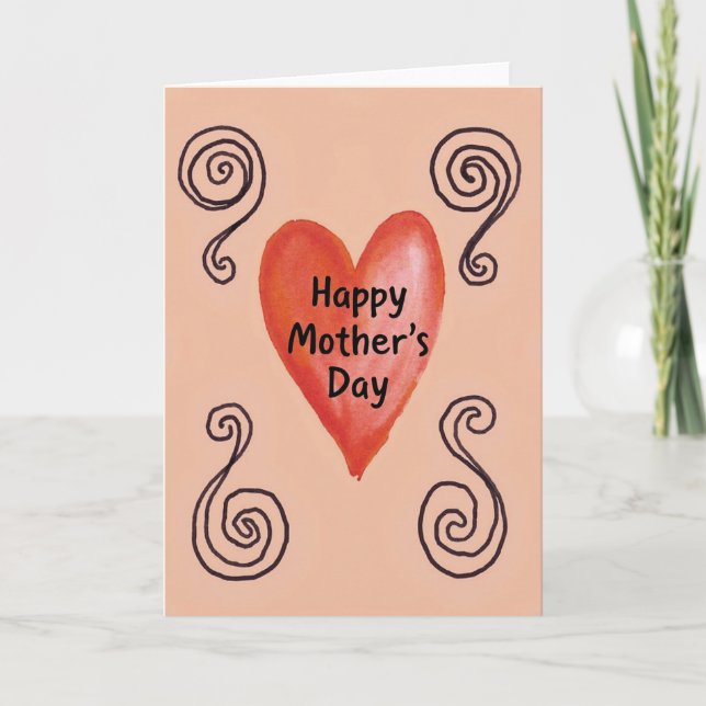 Warm Watercolor Mothers Day Card (Front)