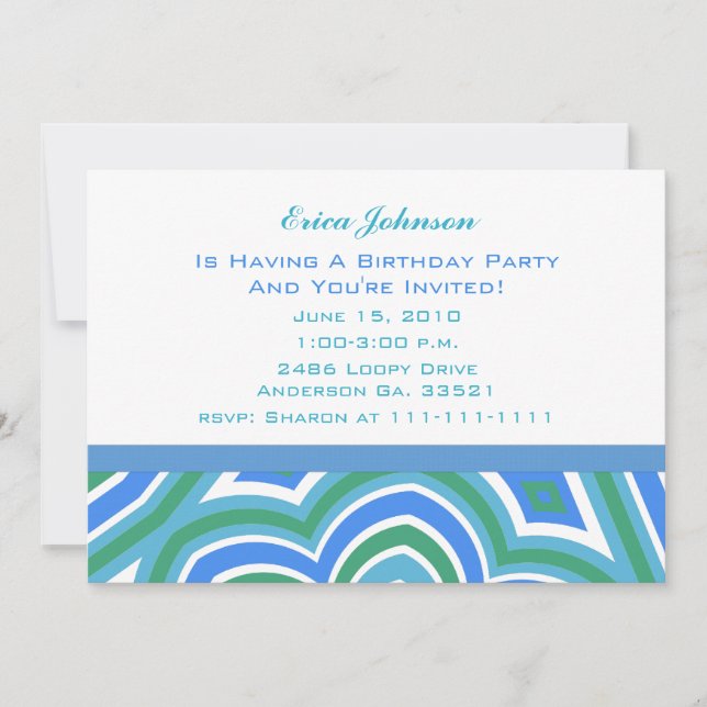 Warm Waters Party Invitations (Front)