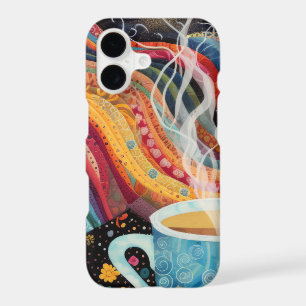 Warm Waves Morning Brew – Vibrant Coffee Art iPhone 17 Case