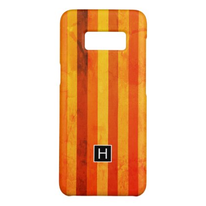 Warm Weathered Orange Red Stripes Monogram Case-Mate Samsung Galaxy S8 Case